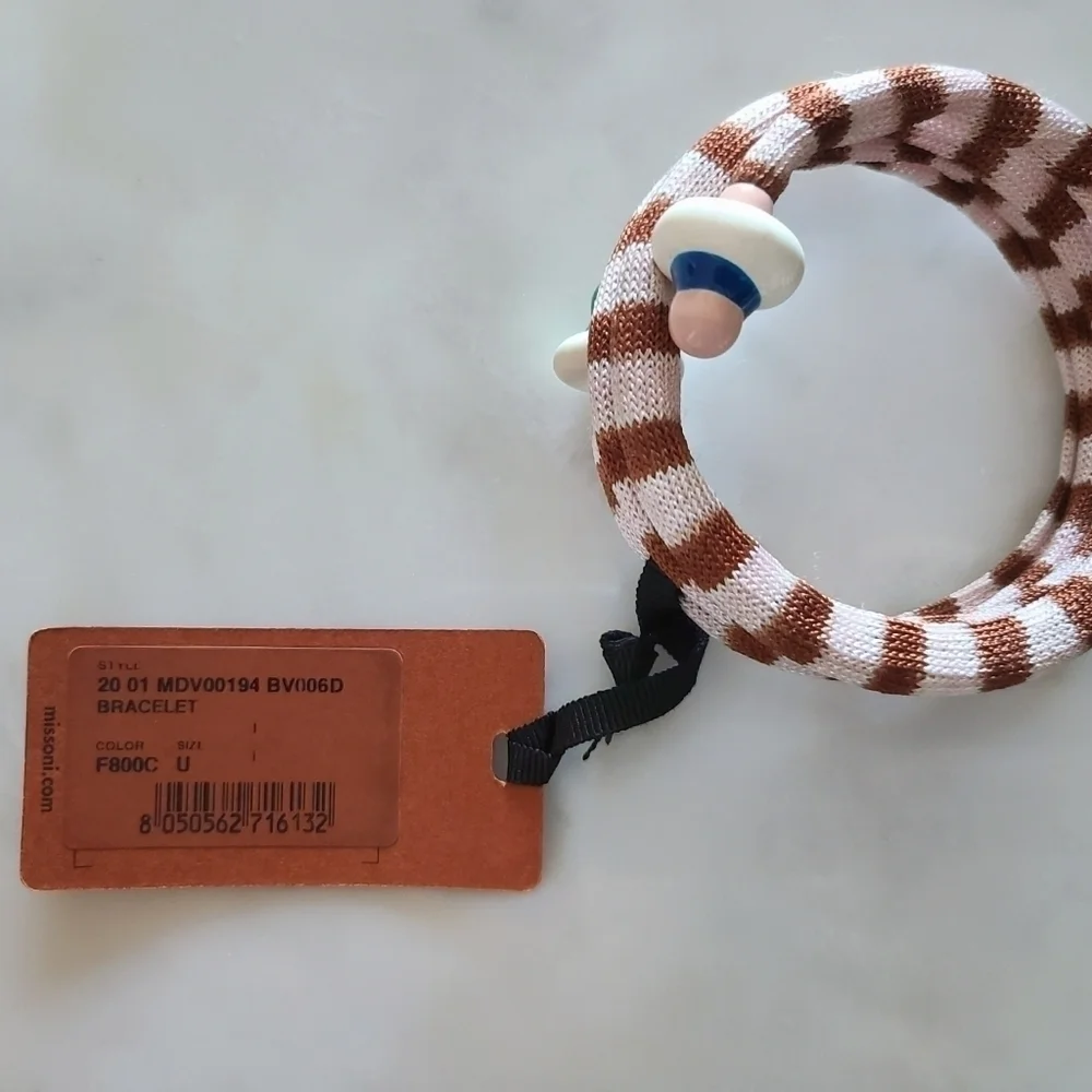 MISSONI Knit and Enamel Wrap Bracelet, One Size, Multicolor, NIB
